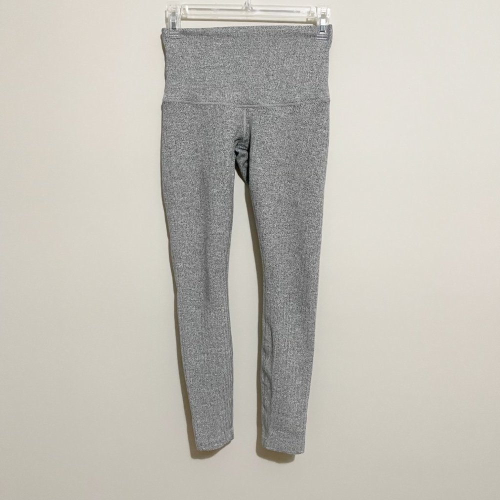 Lululemon Size 4 Gray Wunder Under High Rise Leggings Heathered Luon
